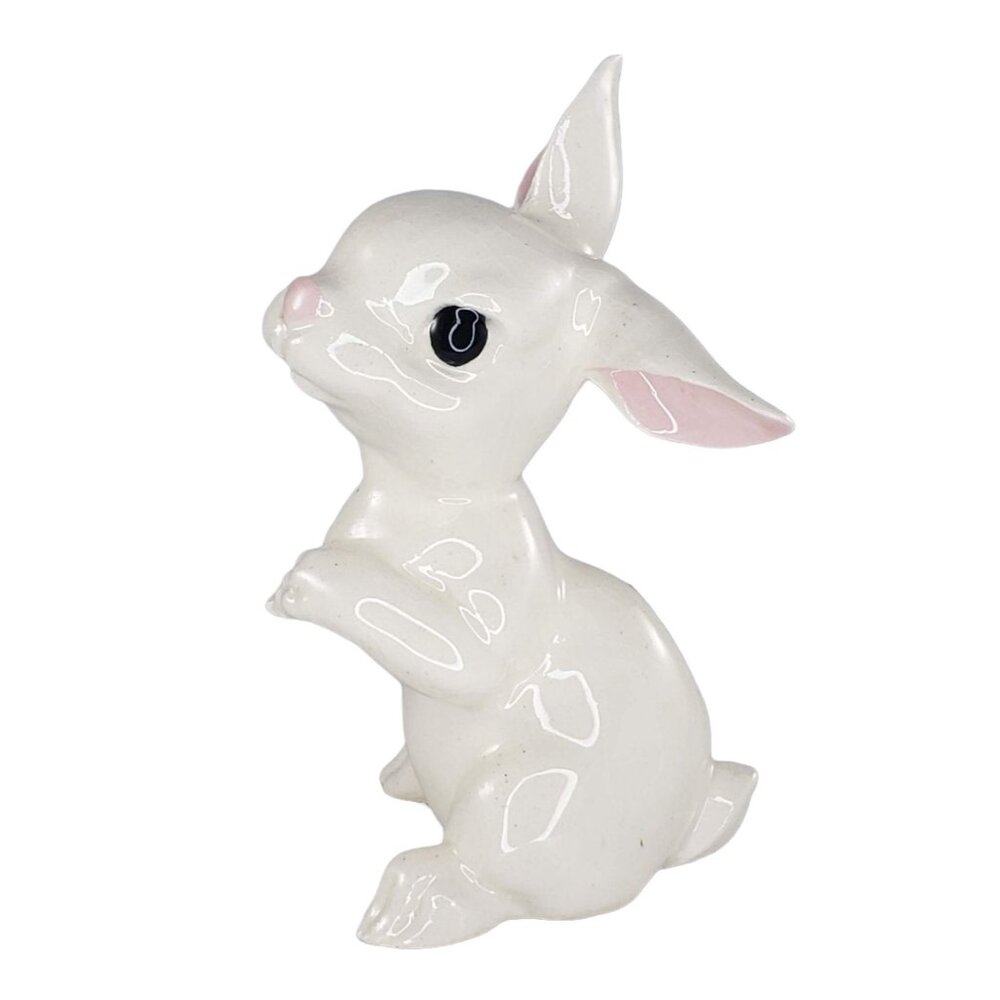 Hagen Renaker DW Baby Rabbit Facing Left White Figurine